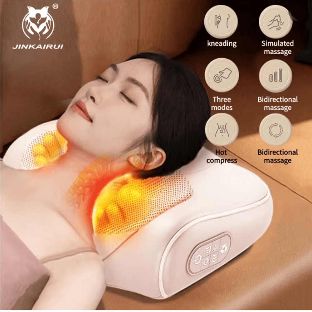 Neck Shoulder Back Shiatsu Massage Pillow With Heat Deep Relaxation Support 0