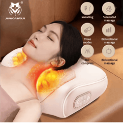 neck shoulder back shiatsu massage pillow with heat deep relaxation support