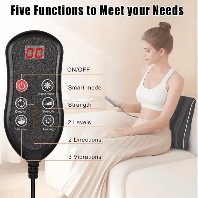 Electric Shiatsu Neck Massage Pillow With Airbag Traction Heat And Vibration 2