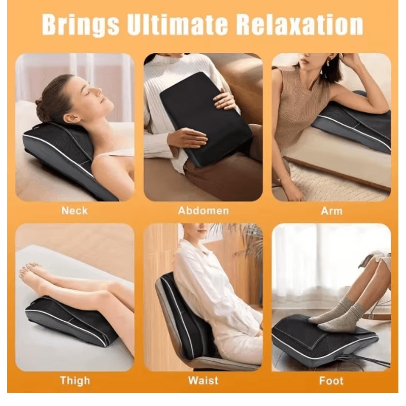 Electric Shiatsu Neck Massage Pillow With Airbag Traction Heat And Vibration 3