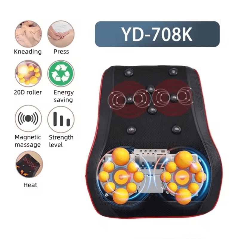 Electric Shiatsu Neck Massage Pillow With Airbag Traction Heat And Vibration 4