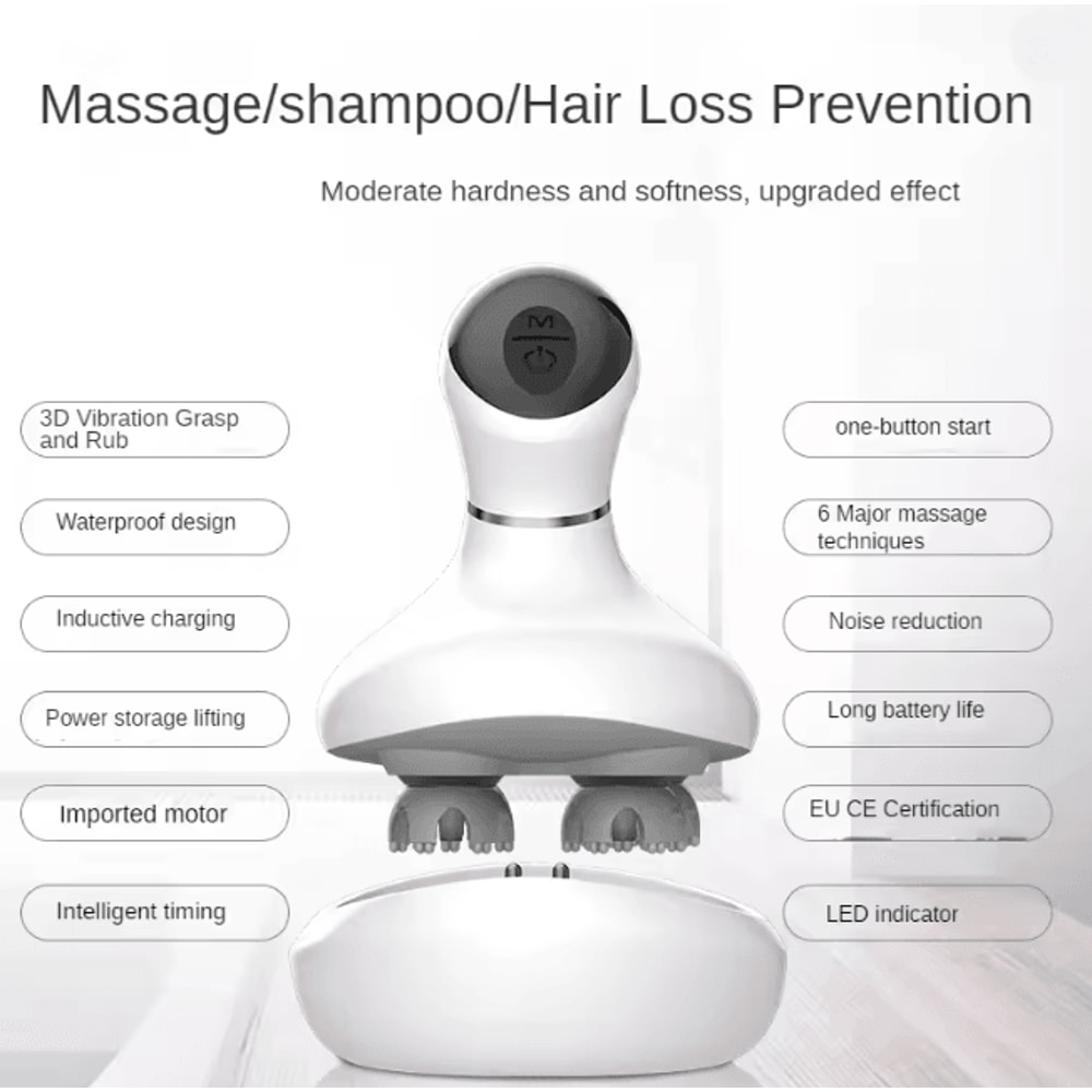 Electric Scalp Head Massager With Vibration Waterproof Wireless Design 5