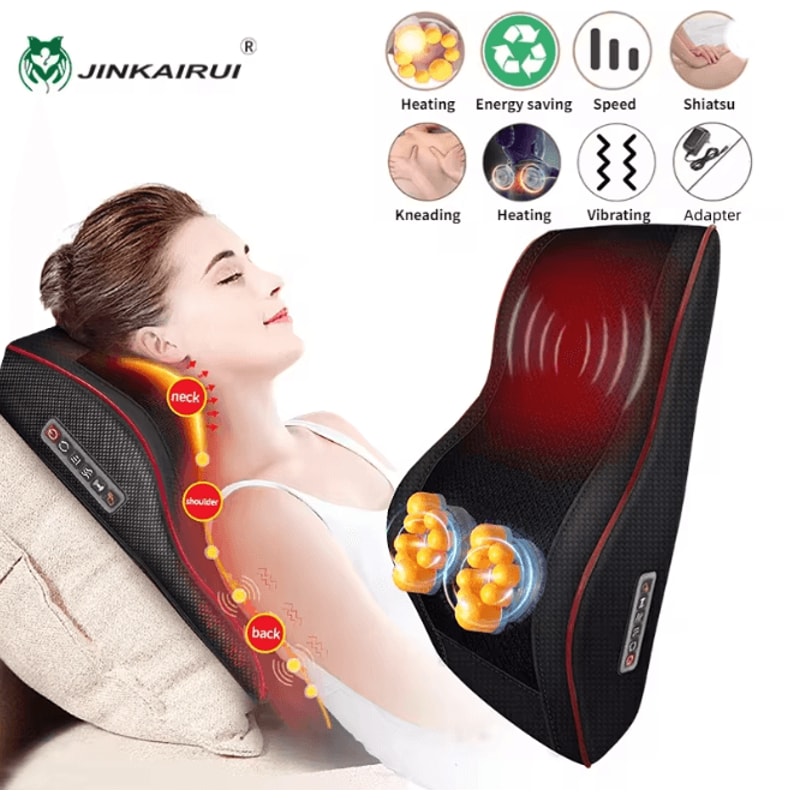 3 In 1 Shiatsu Massage Pillow For Neck Back And Shoulder Pain Relief 6