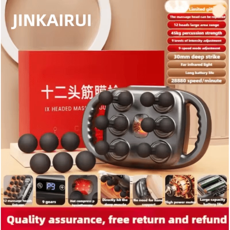 Professional Deep Tissue Massage Gun With 24 Heads High Power Muscle Relief 7