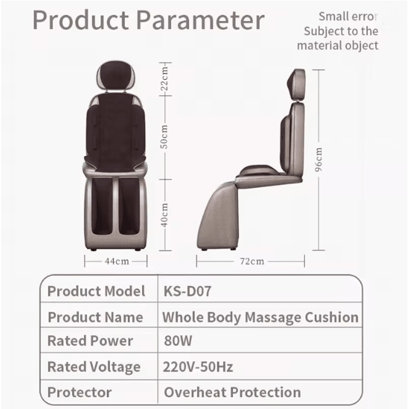 Electric Full Body Massage Chair Cushion With Heat And Shiatsu Kneading 2