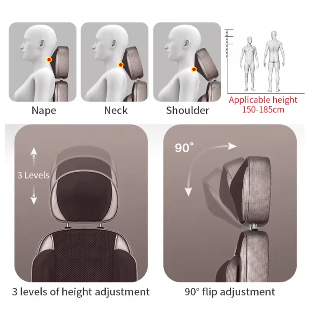 Electric Full Body Massage Chair Cushion With Heat And Shiatsu Kneading 3