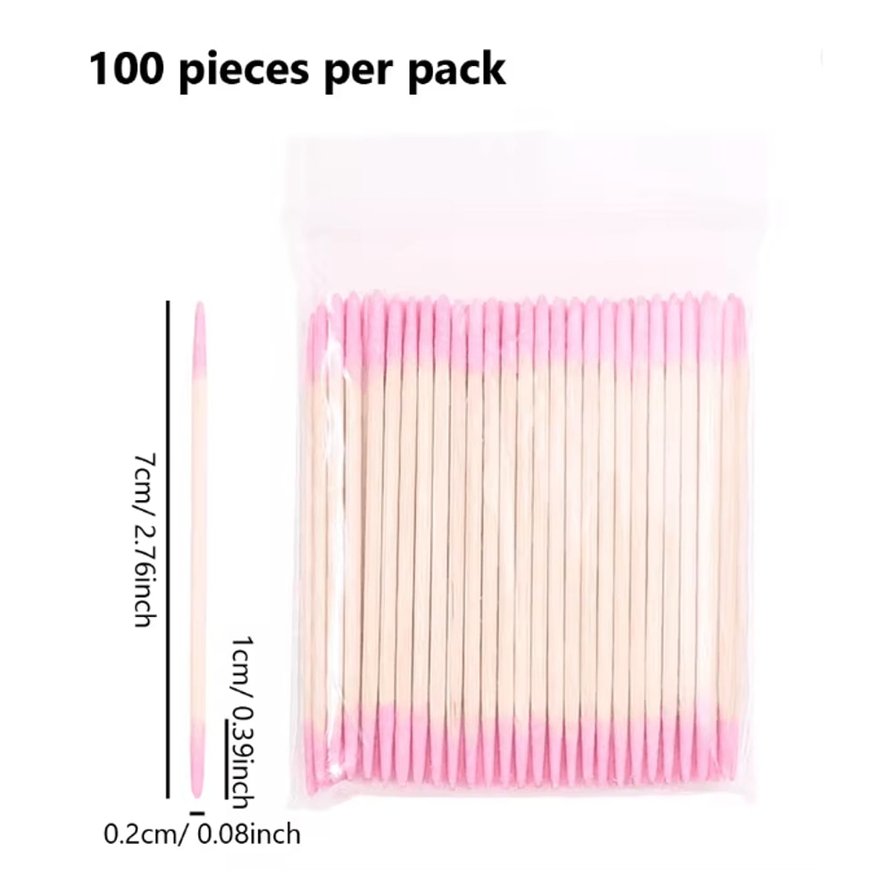 Double Ended Precision Cotton Swabs For Nail Art And Makeup 100 Pack 4