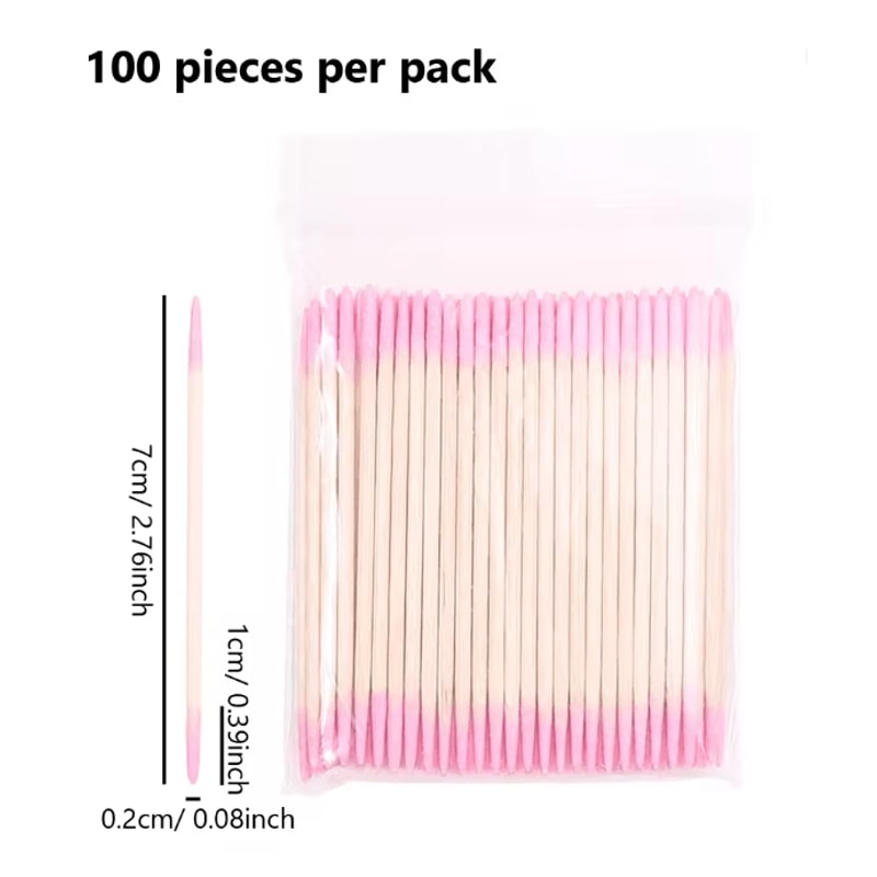 Double Ended Precision Cotton Swabs For Nail Art And Makeup 100 Pack 4