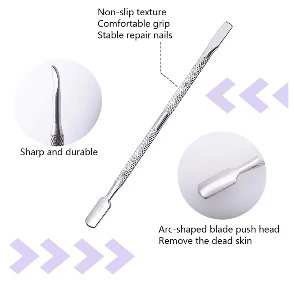 Stainless Steel Cuticle Remover And Pusher Set Double Sided 4 Piece 2