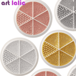 steel caviar beads nail art set 6 grid mixed size 3d manicure decor
