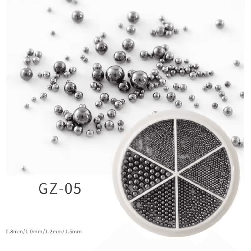 Steel Caviar Beads Nail Art Set 6 Grid Mixed Size 3D Manicure Decor 4