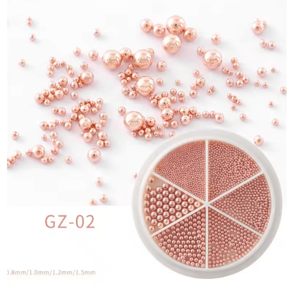 Steel Caviar Beads Nail Art Set 6 Grid Mixed Size 3D Manicure Decor 6