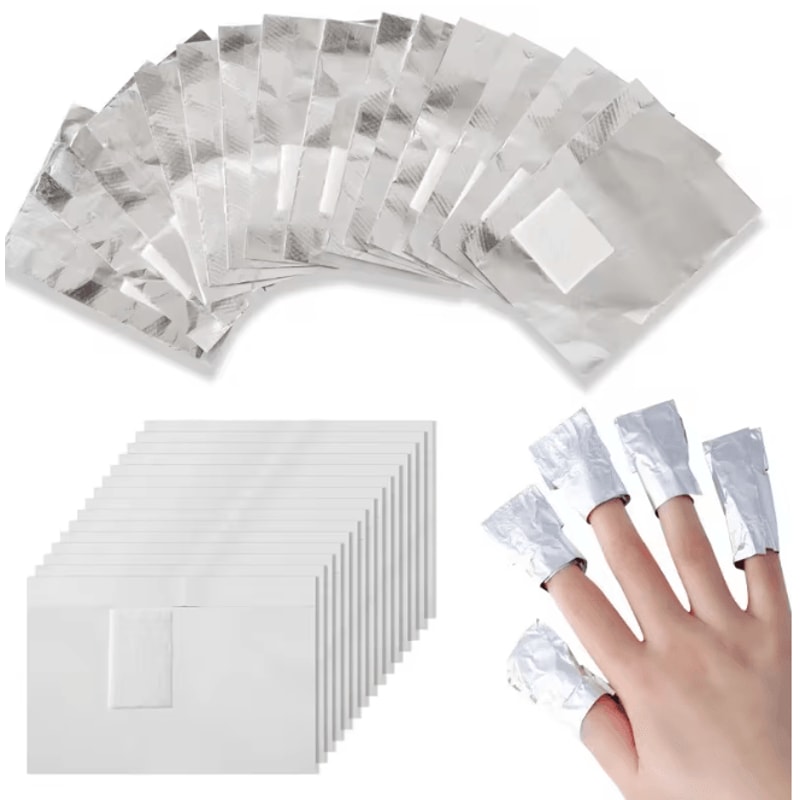 Aluminum Foil Nail Removal Wraps 100 Pack Soak Off Gel Polish Remover 0