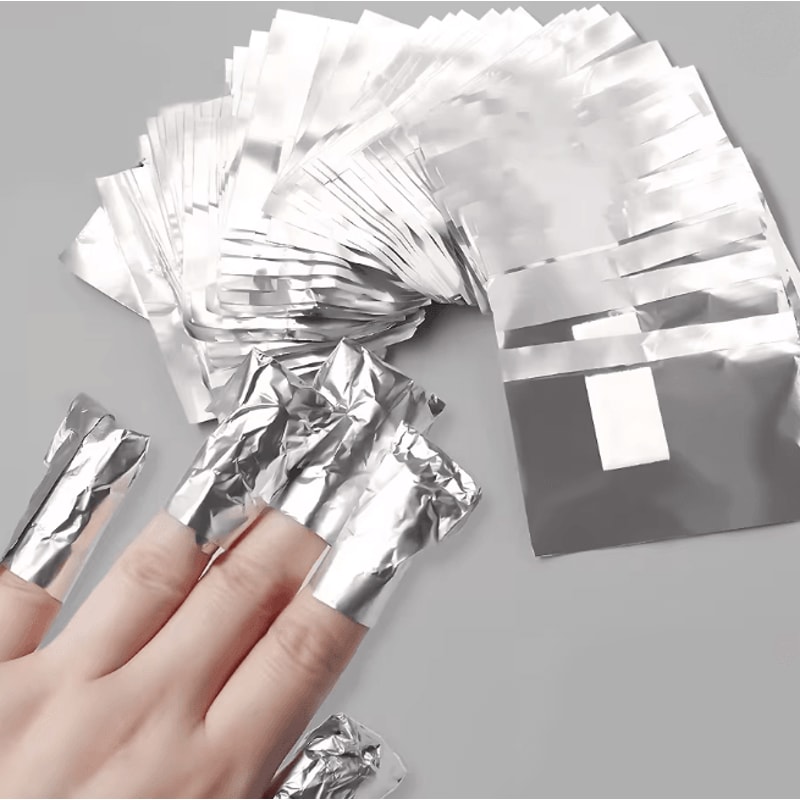 Aluminum Foil Nail Removal Wraps 100 Pack Soak Off Gel Polish Remover 2