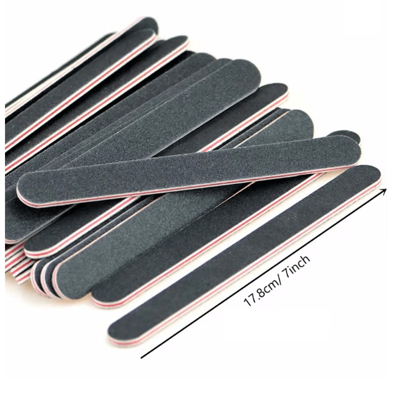 Emery Board Nail File Set Straight Sandpaper Files 5 Piece 2