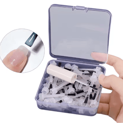 disposable nail polish brush set 50 piece flat brushes with handle