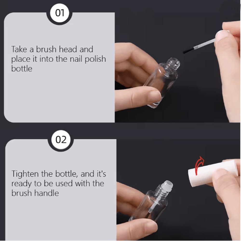 Disposable Nail Polish Brush Set 50 Piece Flat Brushes With Handle 3