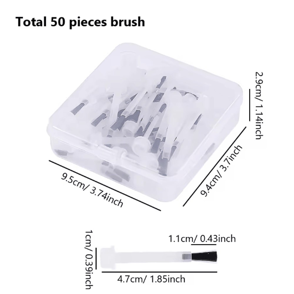 Disposable Nail Polish Brush Set 50 Piece Flat Brushes With Handle 4
