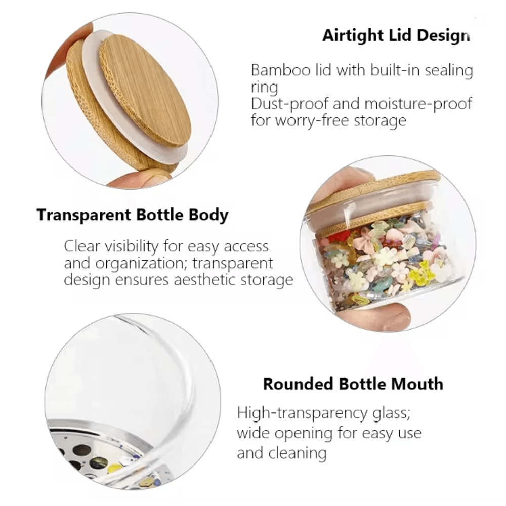 Transparent Glass Nail Brush Cleaner Cup With Mesh Filter Storage Container 2