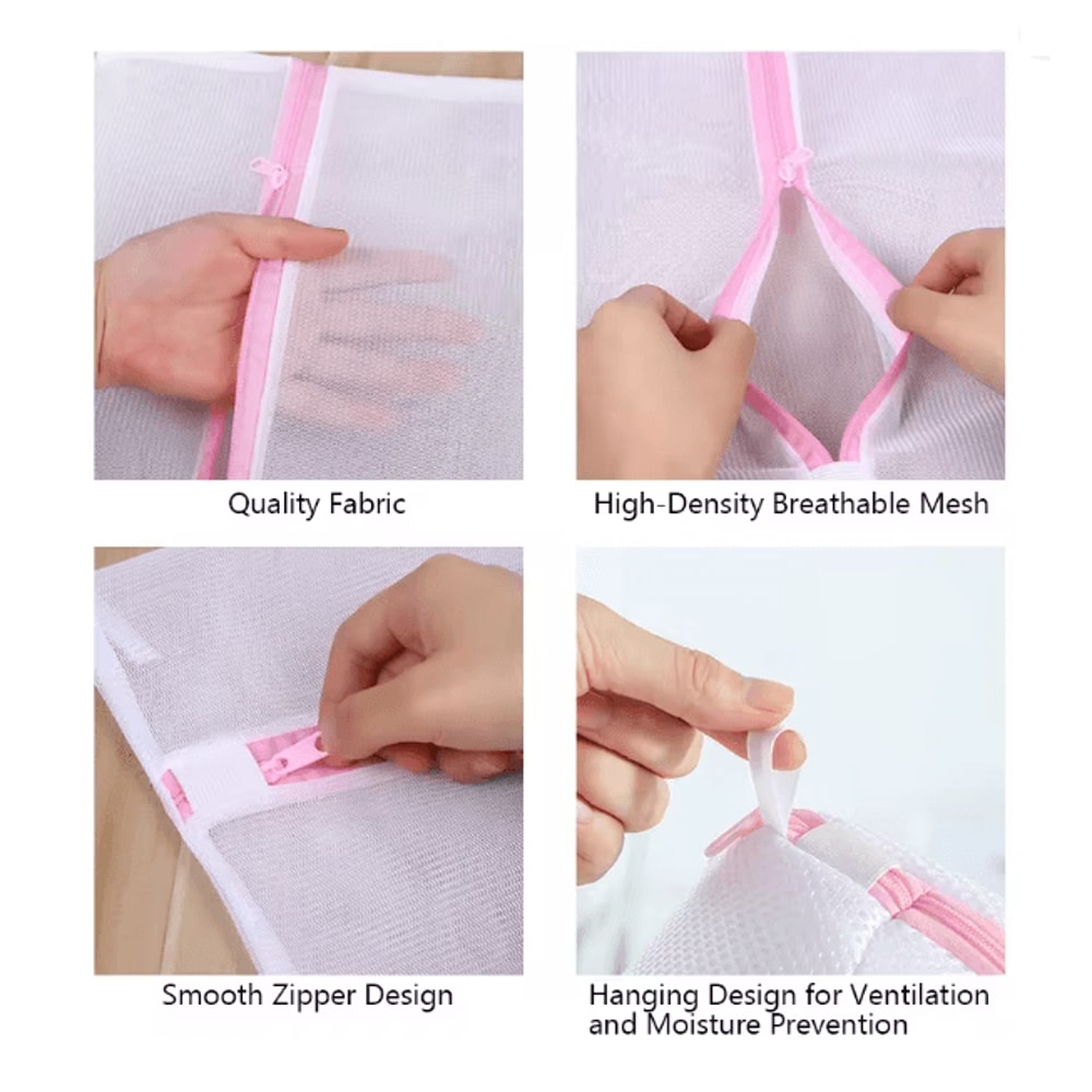 Zippered Mesh Laundry Bags Set For Bra And Underwear Care 3 Piece 2