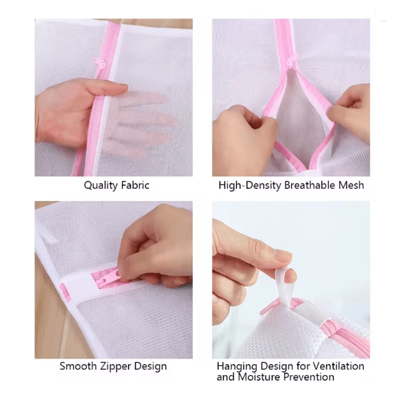 Zippered Mesh Laundry Bags Set For Bra And Underwear Care 3 Piece 2