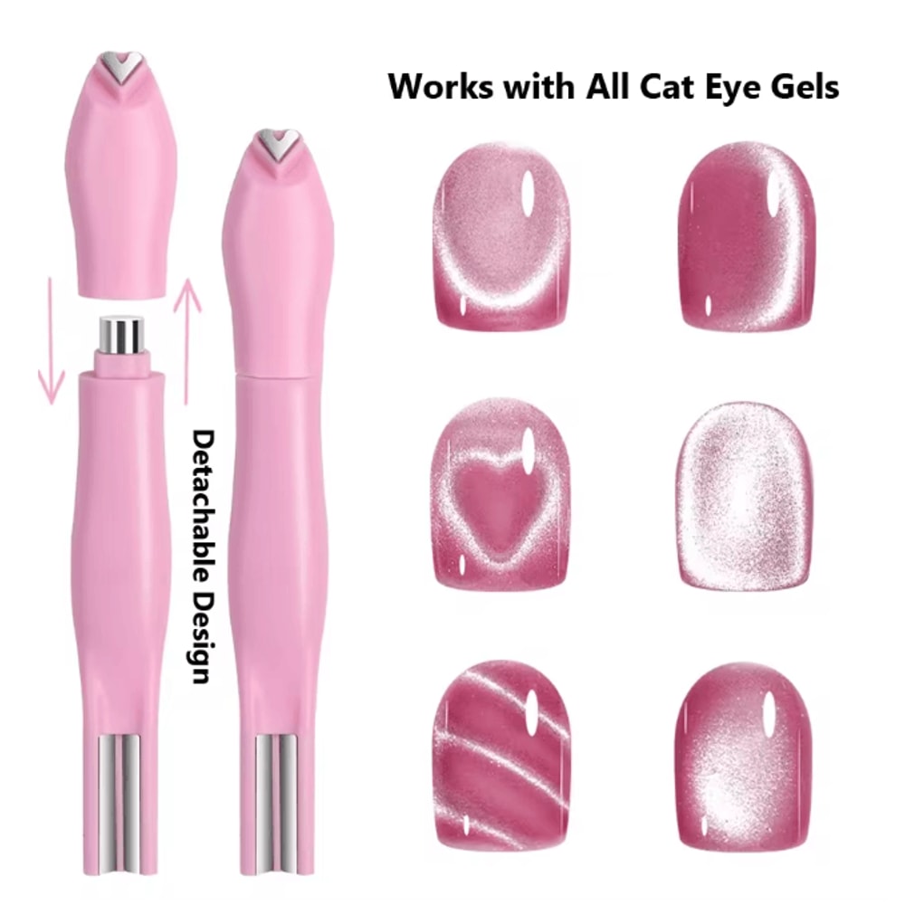 3 In 1 Magnetic Nail Art Tool Cat Eye Heart And Snake Pattern Wand 0