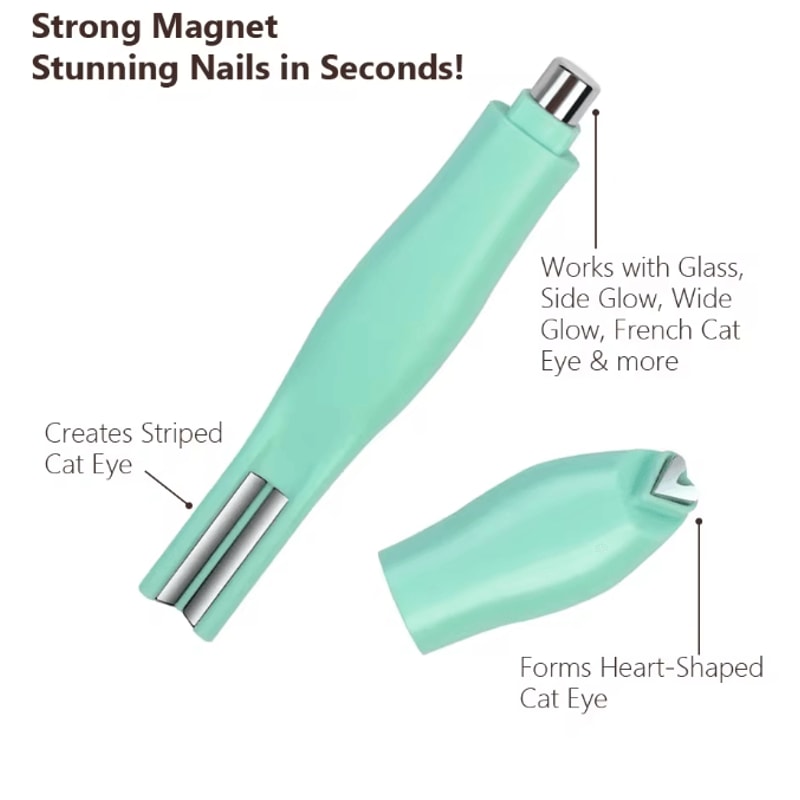 3 In 1 Magnetic Nail Art Tool Cat Eye Heart And Snake Pattern Wand 2