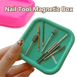 portable magnetic nail art organizer tray for tool and bit storage