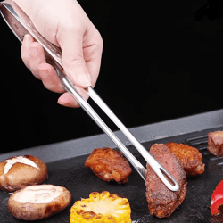 long stainless steel kitchen tongs heat resistant non slip cooking tool