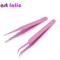 Pink Stainless Steel Tweezers Set Straight And Curved Precision Tools 2 Piece 0