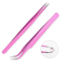 Pink Stainless Steel Tweezers Set Straight And Curved Precision Tools 2 Piece 1