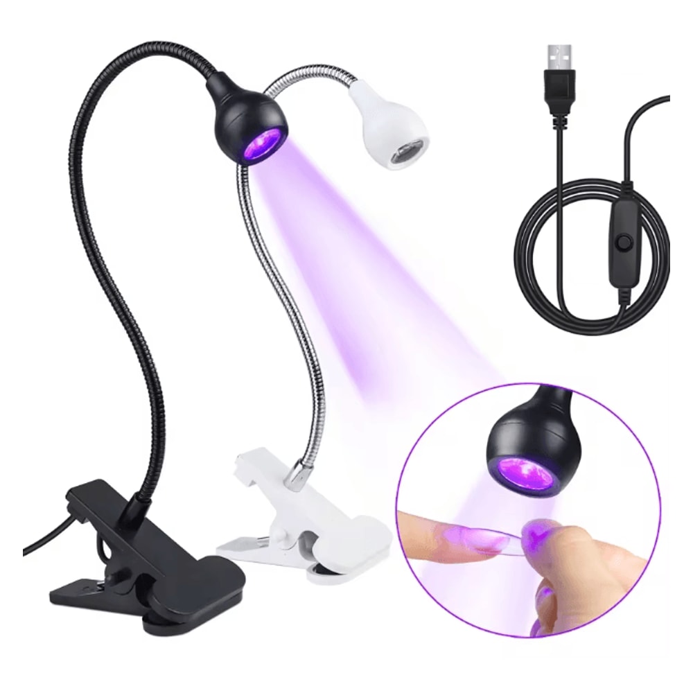 5W UV Gel Nail Lamp With Clip And Flexible Arm Nail Dryer 0