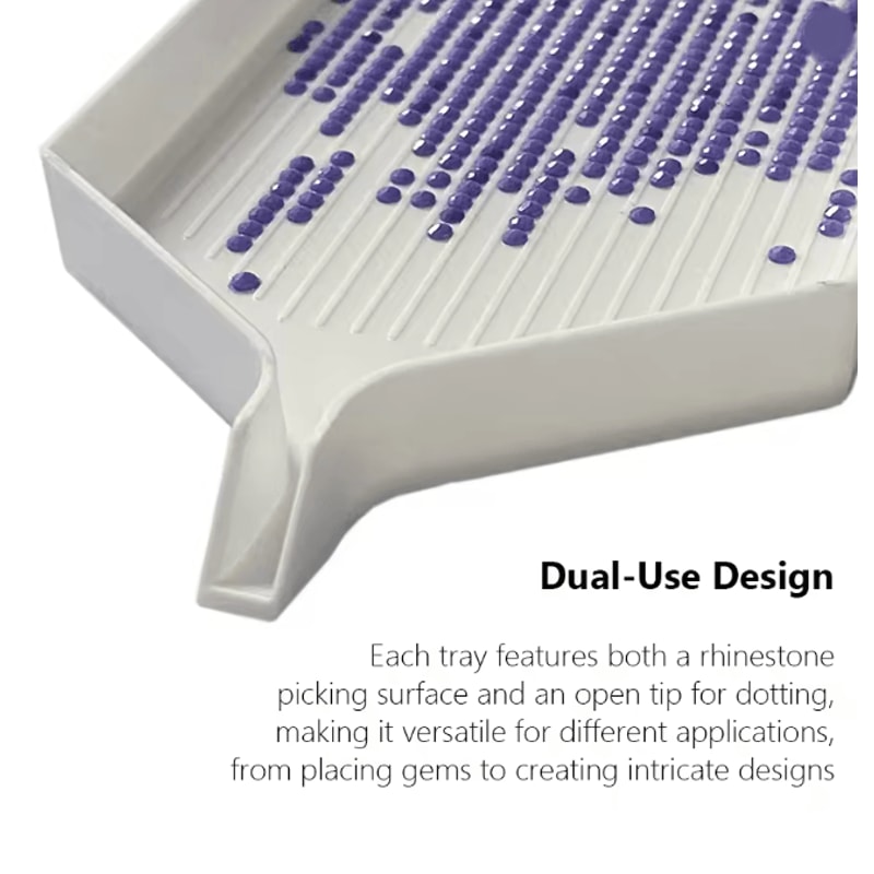 Nail Art Rhinestones Container Set With Dotting Pick Up Trays 5 Piece 1