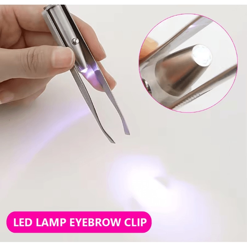 LED Lighted Eyebrow Tweezers For Precise Brow Shaping 1