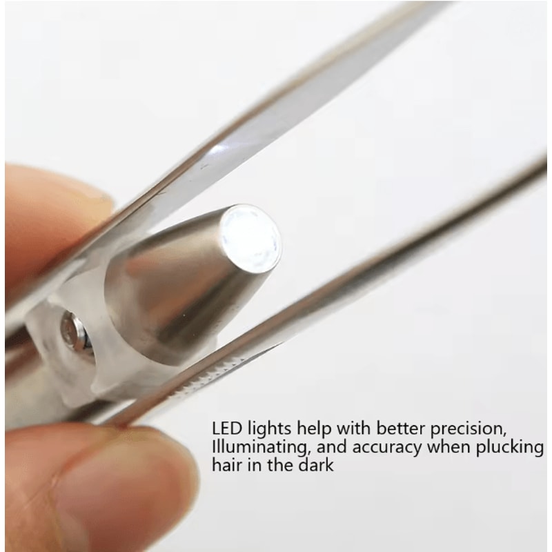 LED Lighted Eyebrow Tweezers For Precise Brow Shaping 2
