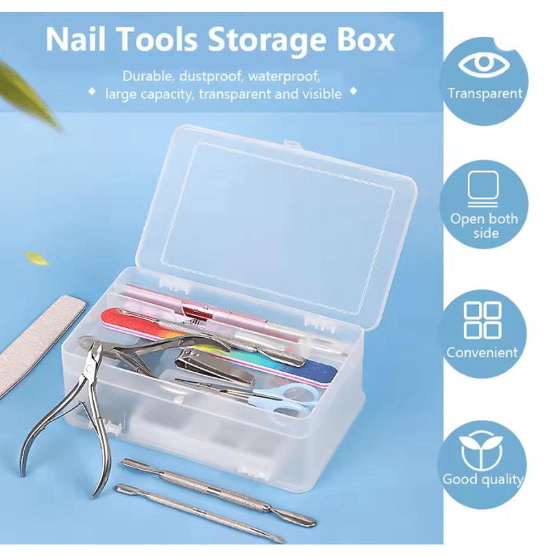 Double Layer Nail Tool Storage Box Large Capacity Organizer Case 1