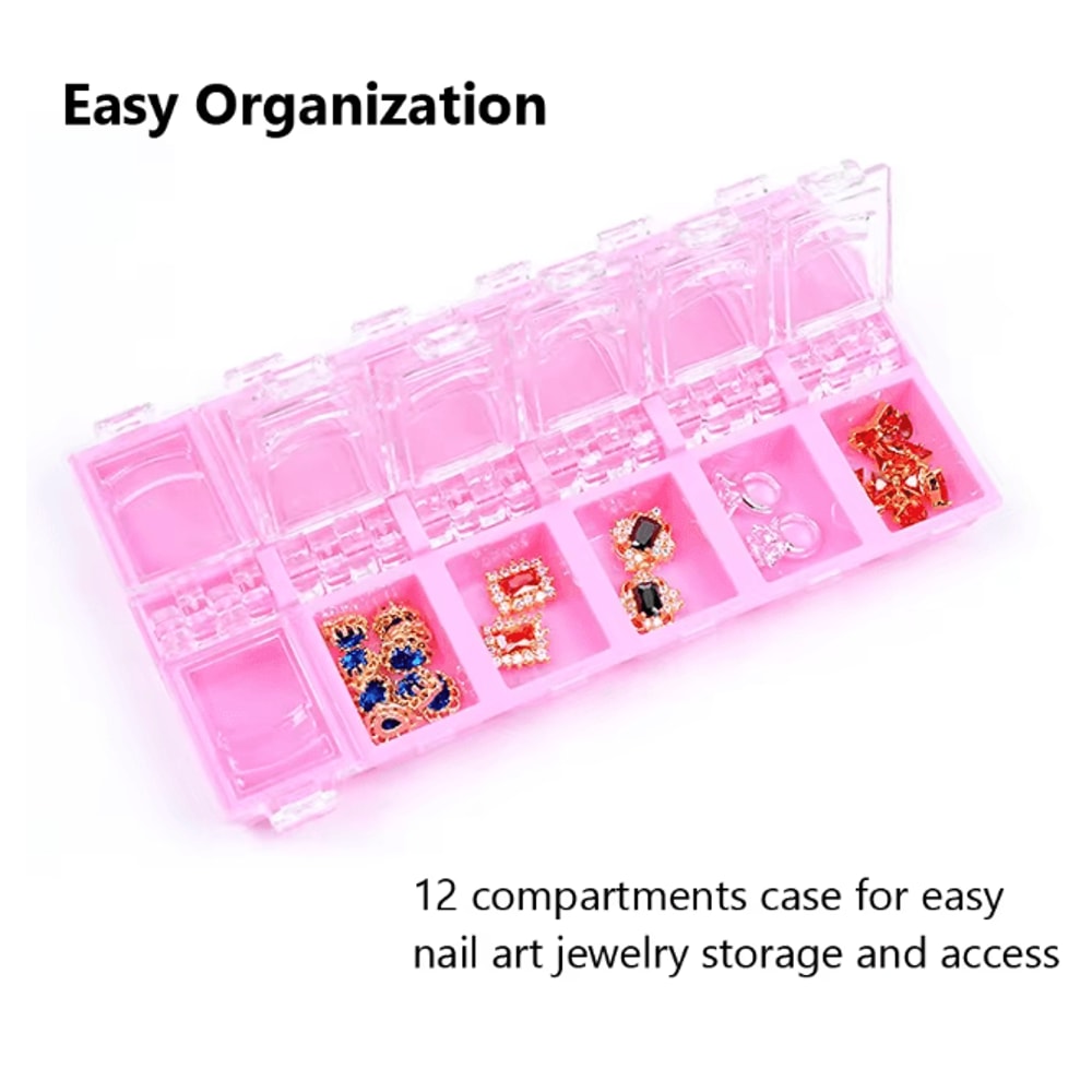 12 Grid Nail Art Accessories Storage Box Jewelry And Rhinestone Organizer 1