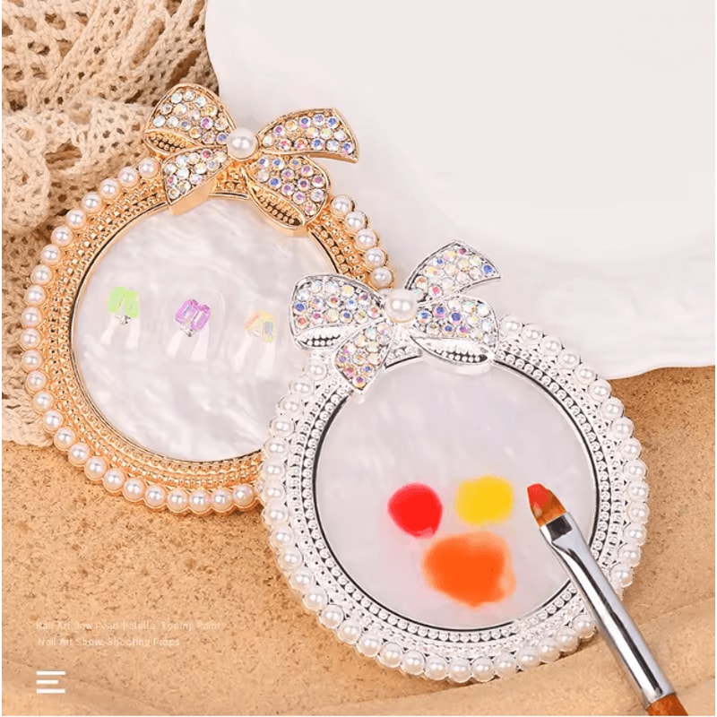 Agate Style Nail Art Display Board With Rhinestones Gel Polish Palette 2