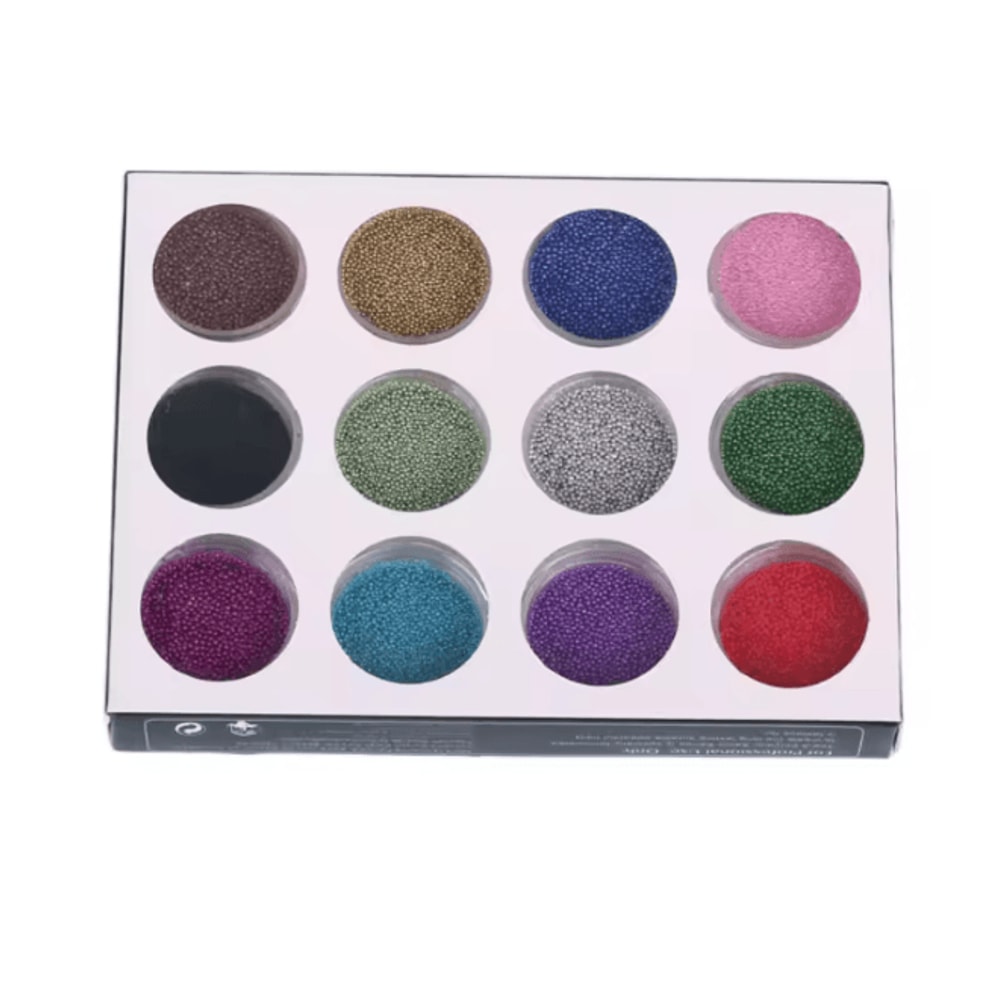 Metal Nail Art Caviar Beads Set 12 Colors Micro Beads For Manicure Designs 4