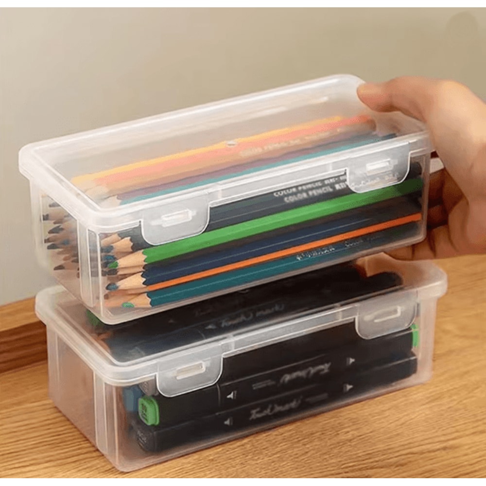 Translucent Large Capacity Pencil Case Lightweight Storage Organizer 4
