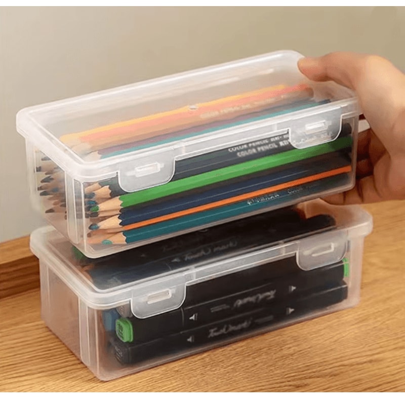 Translucent Large Capacity Pencil Case Lightweight Storage Organizer 6
