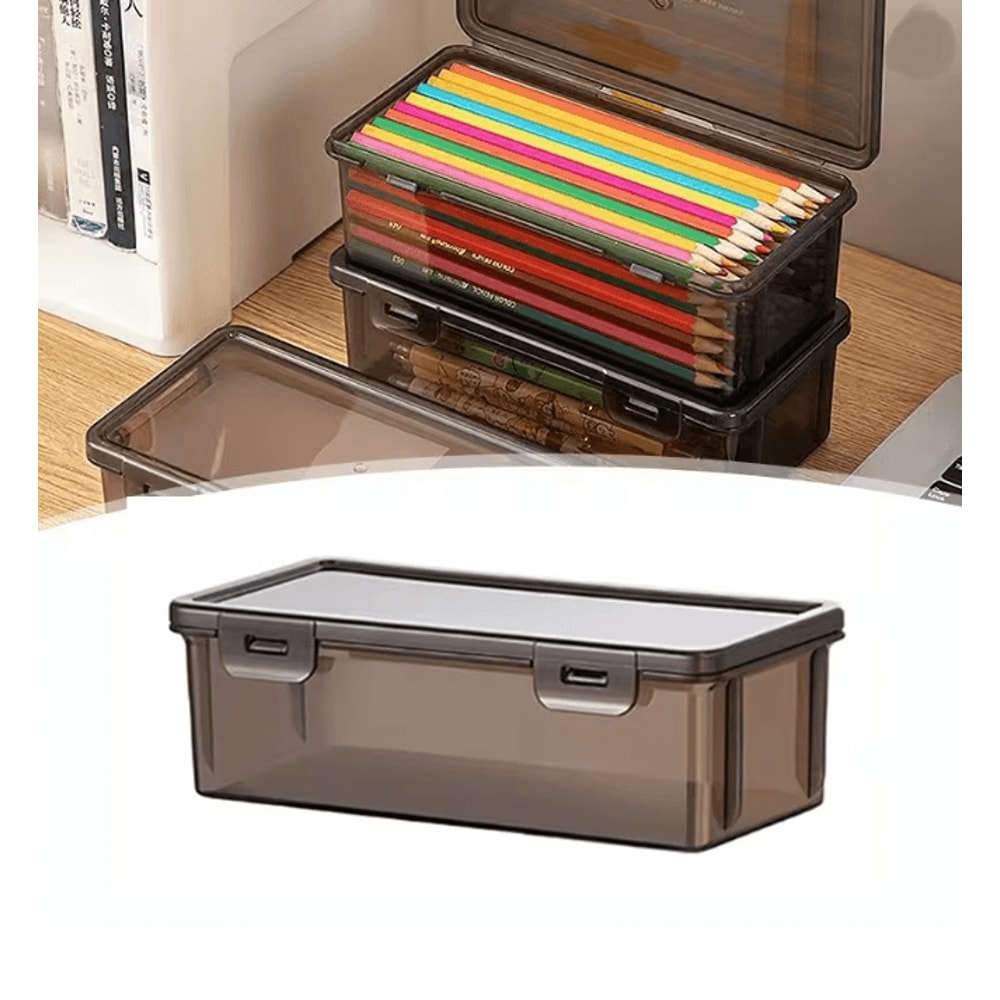 Translucent Large Capacity Pencil Case Lightweight Storage Organizer 7