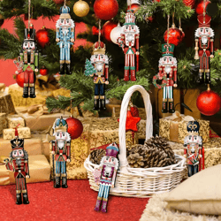 12 piece wooden nutcracker christmas decoration set holiday home decor