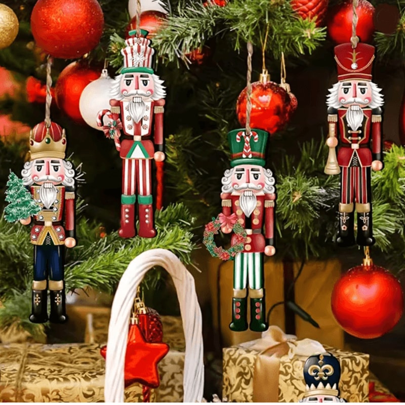 12 Piece Wooden Nutcracker Christmas Decoration Set Holiday Home Decor 2