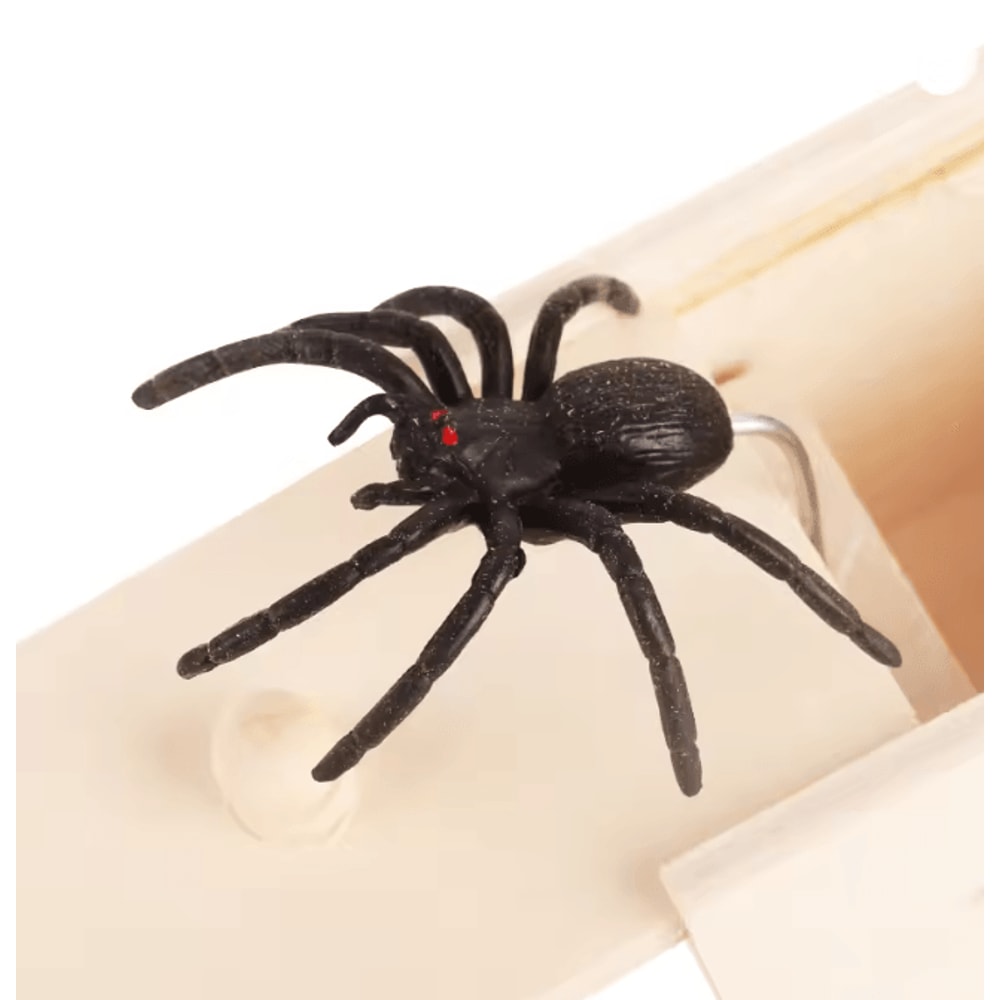 Wooden Spider Prank Box Surprise Toy For Halloween And Party Fun 1