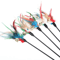 5 Piece Cat Wand Toy Set Interactive Feather Cat Toys With Bell 0
