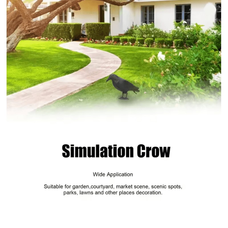 Realistic Crow Garden Decoration Plastic Outdoor Yard Decor 2