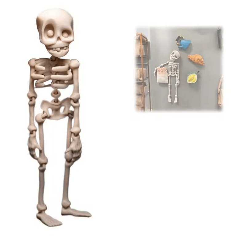 Magnetic Poseable Skull Fridge Magnet Funny Kitchen Decor 0