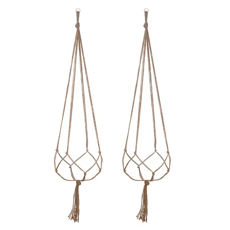 Hand Woven Hanging Plant Holder Cotton Rope Flower Pot Hanger 1