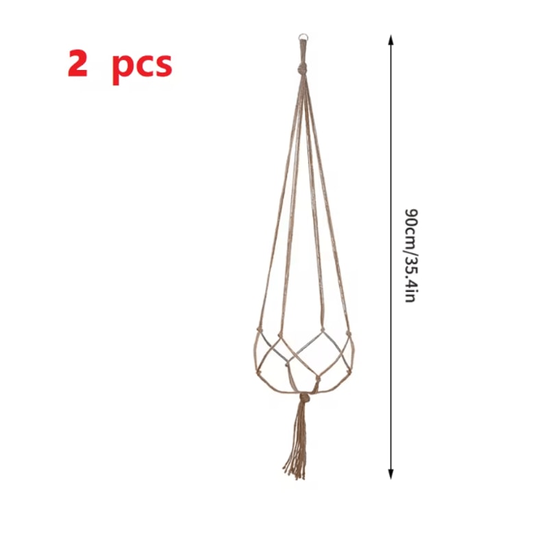 Hand Woven Hanging Plant Holder Cotton Rope Flower Pot Hanger 3